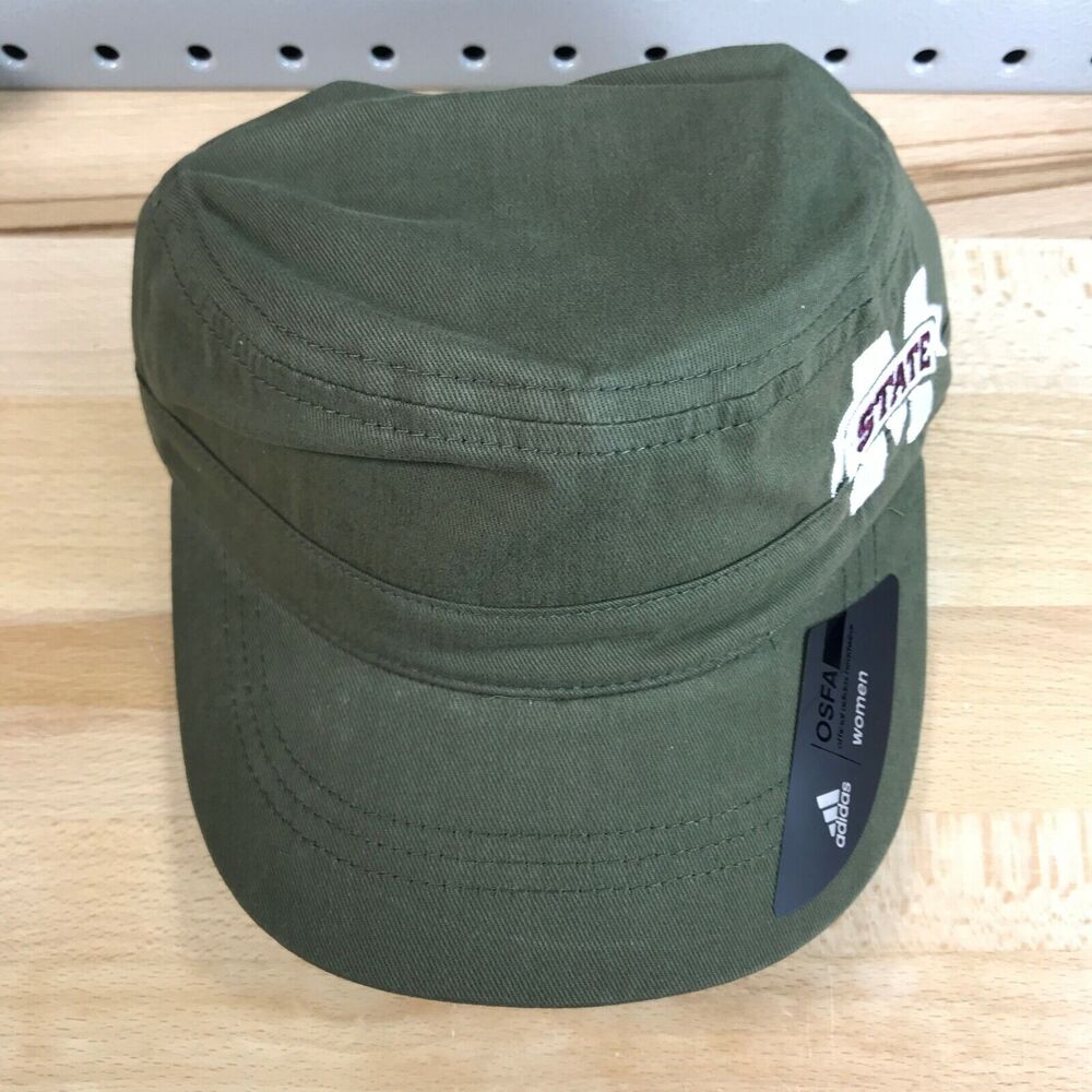 Mississippi State Bulldogs Adidas Cadet Army Green Military Women's Cap NWT Hat